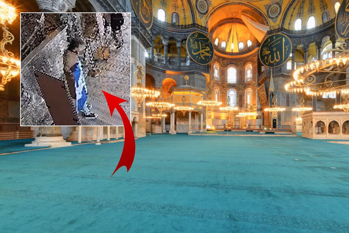 “Ayasofya”da təxribat törədən iki yunan hıbs edildi - FOTO