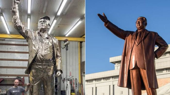 Trampın qızıldan heykəli – 330 min dollara başa gələn abidə tənqid edildi (FOTO)