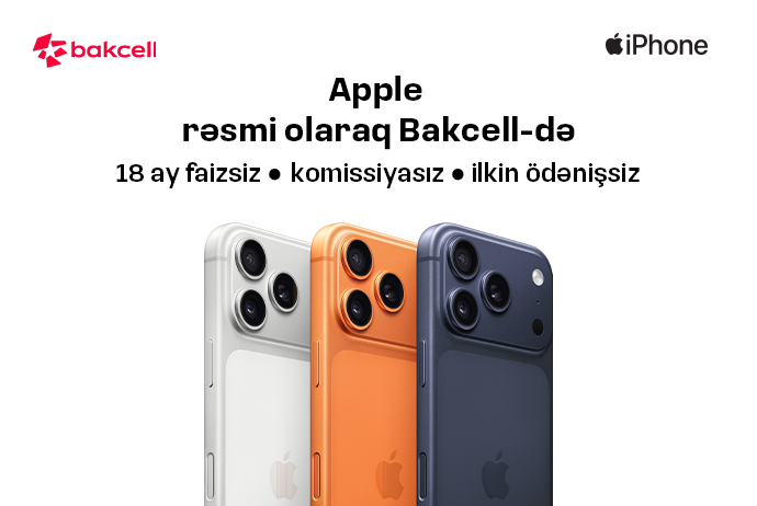 Apple məhsullarını rəsmi olaraq Bakcell Shop-da əldə et!
