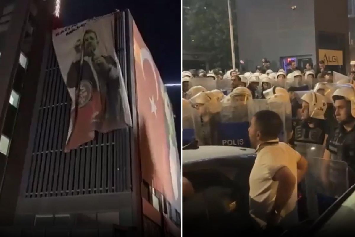 CHP-nin İstanbul təşkilatında gecəyarısı qalmaqal – Polis İmamoğlunun pankartını sökdü&nbsp;&nbsp;
