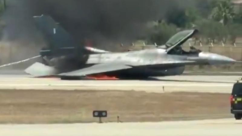 Yunanıstanda F-16 qırıcı yanıb - FOTO&nbsp;&nbsp;