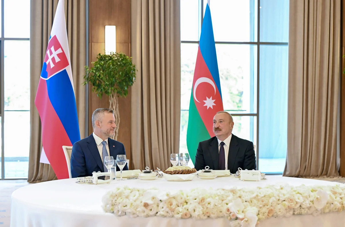 İlham Əliyevin adından Xankəndidə Slovakiya prezidentinin şərəfinə rəsmi nahar verilib - FOTOLAR