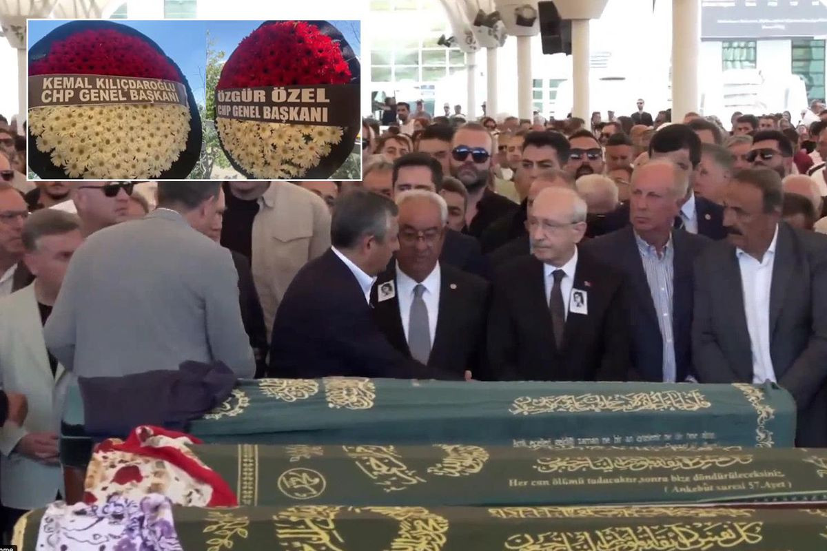 Kılıçdaroğlu və Özəl Dəniz Baykalın xanımının dəfnində: tərs baxışlar, gərilən sifətlər... - FOTOLAR