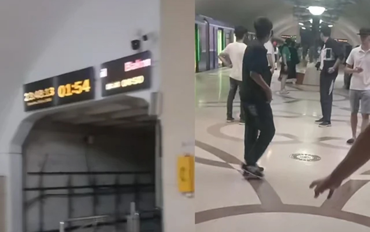 Metroda problem yaranıb, sərnişinlər platformadan çıxarılıb - VİDEO