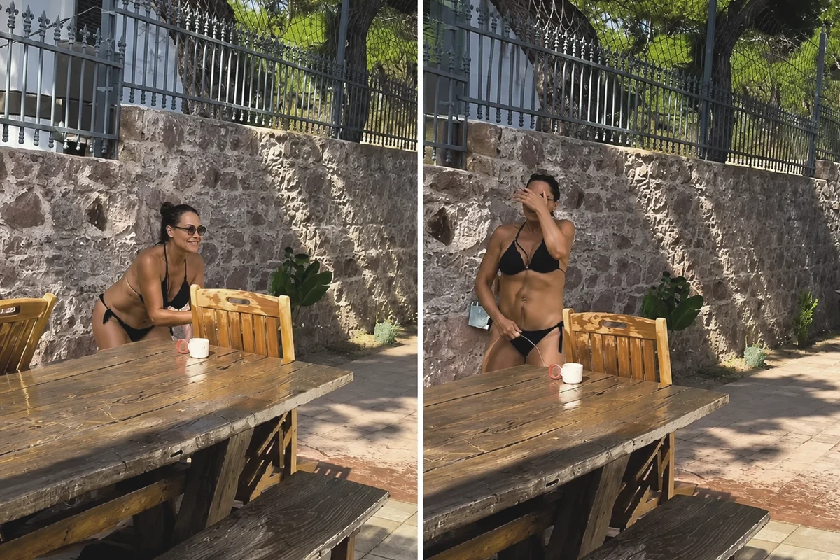 Hülya Avşar köməkçisi ilə \"su savaşı\"na çıxdı - FOTOLAR