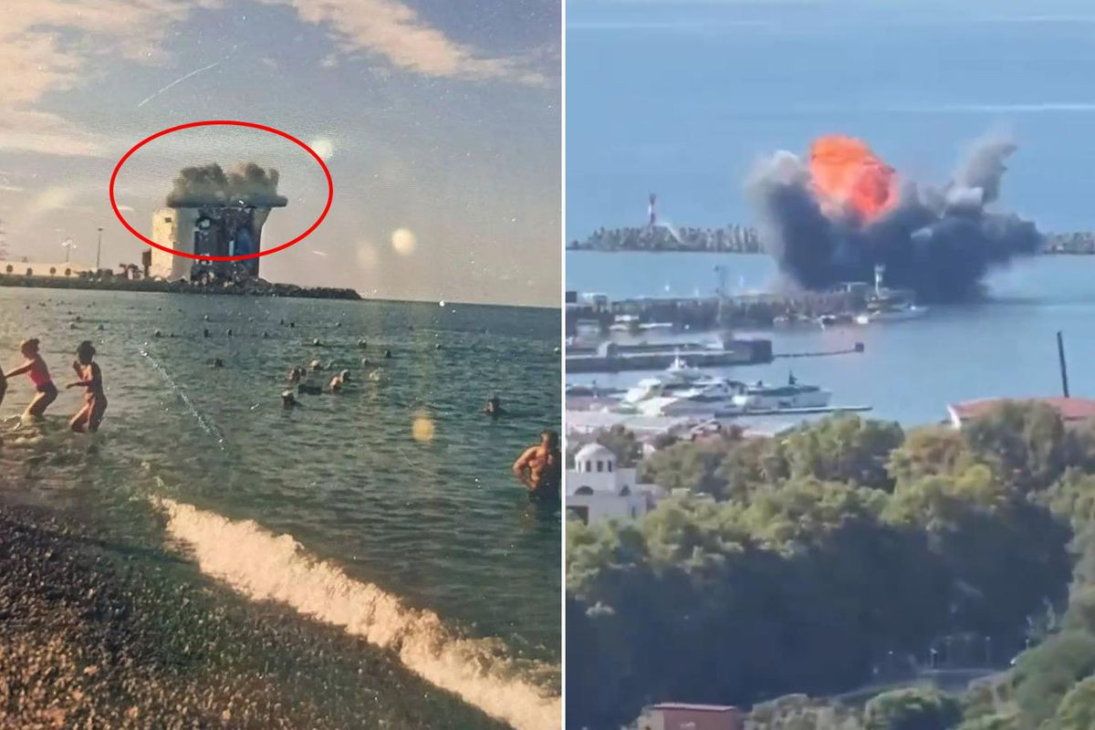 Ukrayna ordusu Soçini bombaladı: çimərlikdəki insanlar qorxuyla qaçdı - FOTOLAR