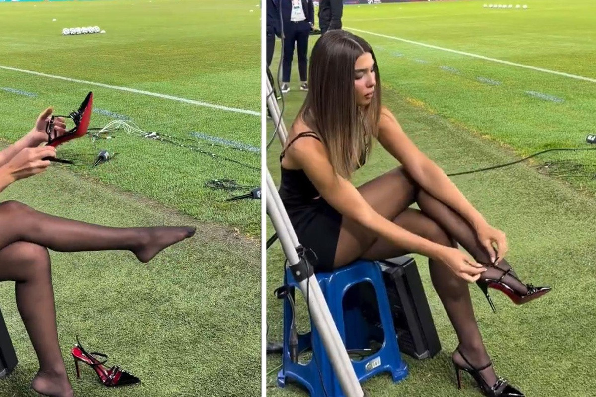 Şərhçinin stadiondakı davranışı gündəm oldu - FOTOLAR