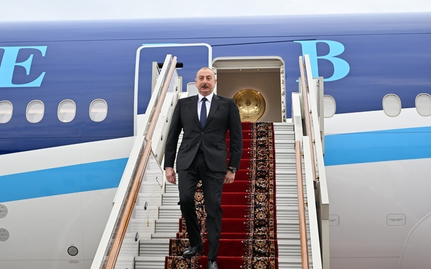 &nbsp;Prezident İlham Əliyev Türkmənistana işgüzar səfərə gəlib