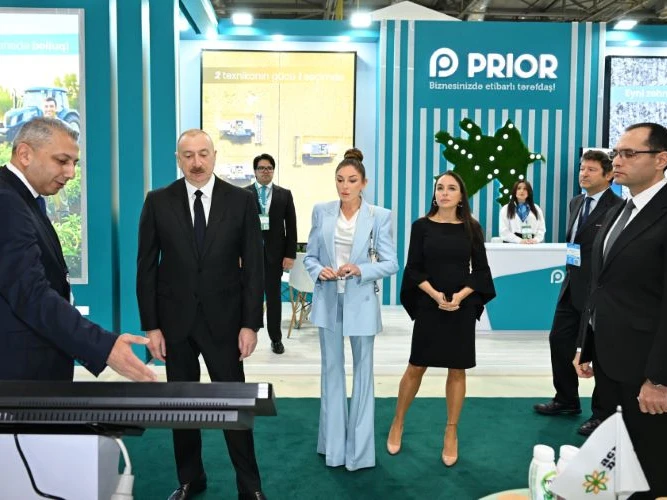 Prezident və Birinci xanım 19-cu \"Caspian Agro Week\" və 31-ci \"InterFood Azerbaijan\" sərgilərində - FOTOLAR
