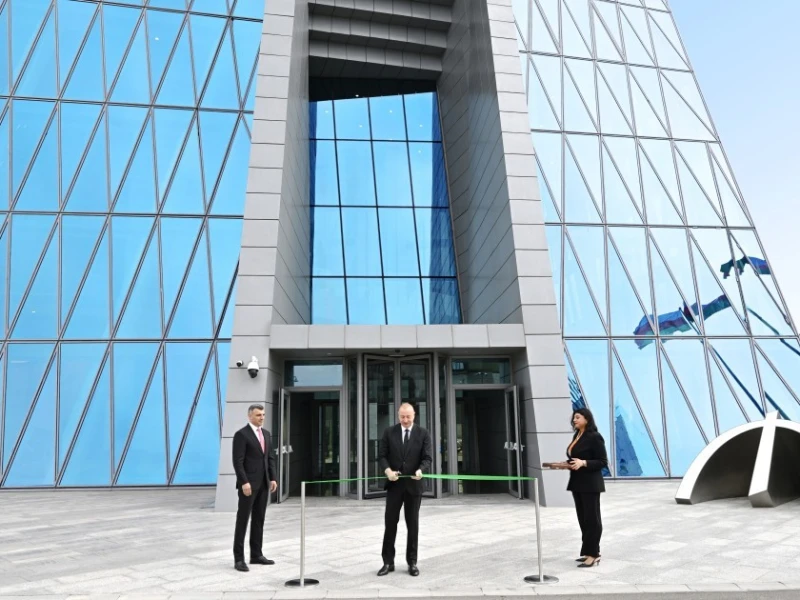 MƏRKƏZİ BANKIN YENİ BİNASININ AÇILIŞI OLDU - Prezident tərəfindən + FOTOLAR