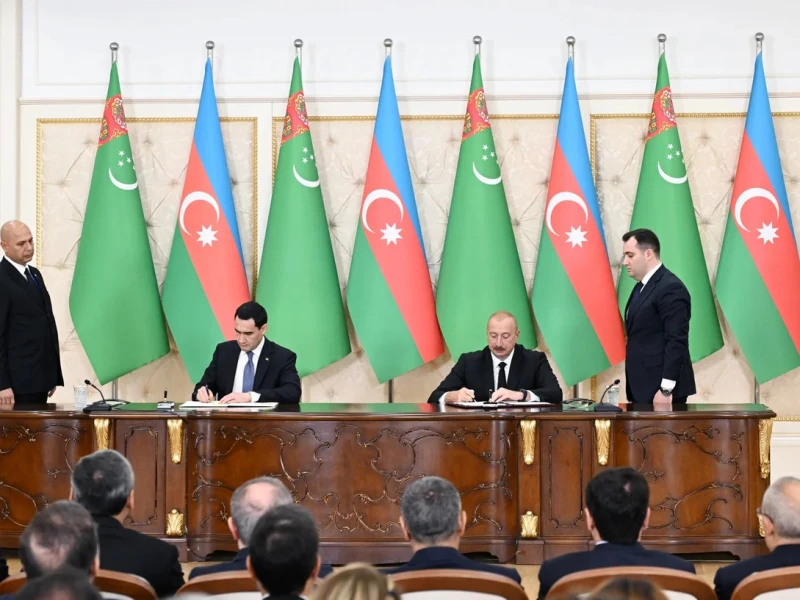 Azərbaycan və Türkmənistan arasında yeni sənədlər imzalandı, birgə bəyanat verildi&nbsp;- FOTOLAR