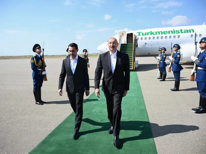 Türkmənistan Prezidenti İlham Əliyevlə birgə Füzulidə - FOTOLAR