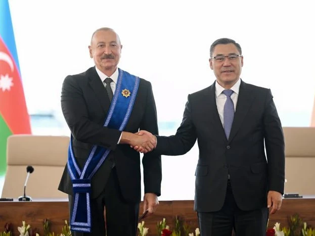 Azərbaycan və Qırğızıstan prezidentləri təltif olundu - FOTOLAR (YENİLƏNİB)